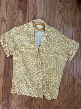Anthropologie Maeve - Patterned Short-Sleeve Button Down